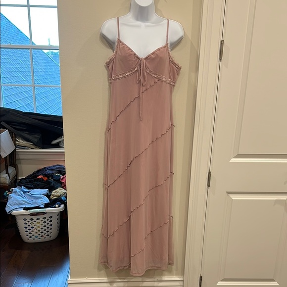 NWT Bailey Rose Pink Spaghetti Strap Maxi Dress- large - Picture 1 of 8